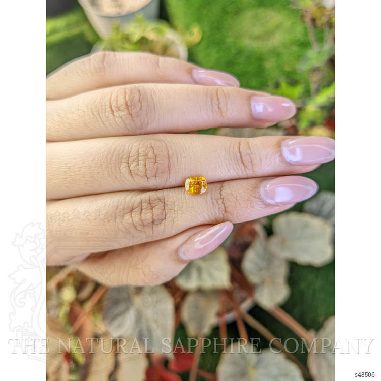0.98 Ct. Orangish Yellow Sapphire from Ceylon (Sri Lanka)
