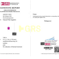 3.08 Ct. Pink Sapphire from Madagascar Scan Report