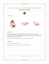 2.99 Ct. Padparadscha Sapphire from Madagascar Appraisal