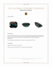 2.55 Ct. Bluish Green Sapphire from Madagascar Appraisal
