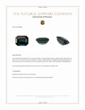 2.55 Ct. Bluish Green Sapphire from Madagascar Appraisal