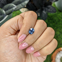 2.16 Ct. Greyish Blue Sapphire from Madagascar Life Style