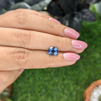 2.16 Ct. Greyish Blue Sapphire from Madagascar Life Style