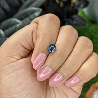 1.56 Ct. Greenish Blue Sapphire from Madagascar Life Style