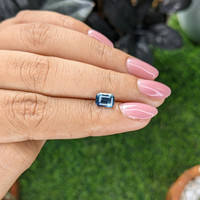 1.56 Ct. Greenish Blue Sapphire from Madagascar Life Style