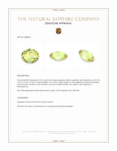 2.09 Ct. Greenish Yellow Sapphire from Madagascar Appraisal