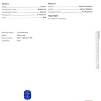 1.41 Ct. Sapphire from Ceylon (Sri Lanka) Scan Report