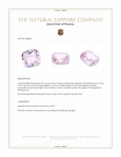 2.06 Ct. Purplish Pink Sapphire from Madagascar Appraisal