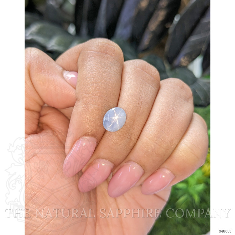 3.59 Ct. Bluish Grey Cabochon Star Sapphire from Ceylon (Sri Lanka)