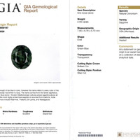 2.59 Ct. Bluish Green Sapphire from Montana Scan Report