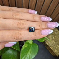 4.42 Ct. Greenish Blue Sapphire from Madagascar Life Style