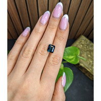 4.42 Ct. Greenish Blue Sapphire from Madagascar Life Style