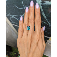 5.07 Ct. Bluish Green Sapphire from Madagascar Life Style