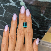5.07 Ct. Bluish Green Sapphire from Madagascar Life Style