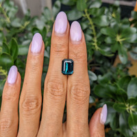 5.07 Ct. Bluish Green Sapphire from Madagascar Life Style