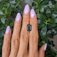 5.50 Ct. Bluish Green Sapphire from Madagascar Life Style