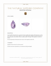 0.61 Ct. Purplish Pink Sapphire from Ceylon (Sri Lanka) Appraisal