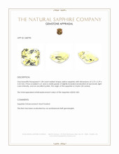 1.08 Ct. Yellow Sapphire from Ceylon (Sri Lanka) Appraisal