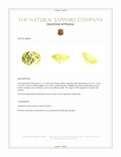 1.17 Ct. Yellow Sapphire from Ceylon (Sri Lanka) Appraisal