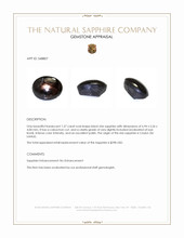 1.57 Ct. Black Cabochon Star Sapphire from Ceylon (Sri Lanka) Appraisal