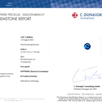 8.60 Ct. Blue Sapphire from Ceylon (Sri Lanka) Scan Report