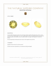 2.38 Ct. Yellow Sapphire from Ceylon (Sri Lanka) Appraisal