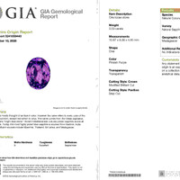 3.53 Ct. Pinkish Purple Sapphire from Madagascar Scan Report