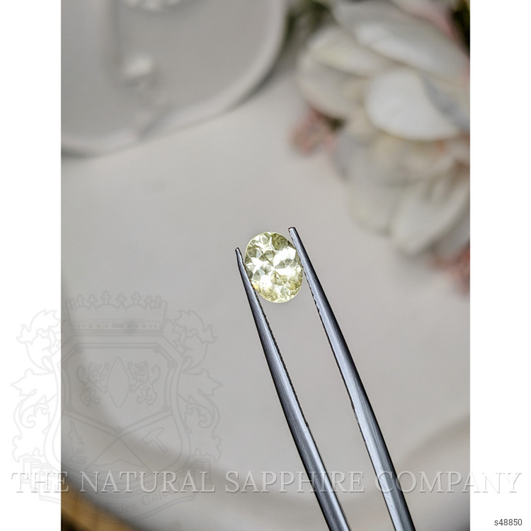 1.32 Ct. Greenish Yellow Sapphire from Ceylon (Sri Lanka)