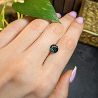 2.19 Ct. Bluish Green Sapphire from Madagascar Life Style