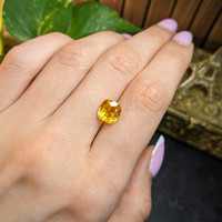 4.02 Ct. Orangish Yellow Sapphire from Ceylon (Sri Lanka) Life Style