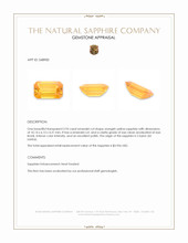 2.93 Ct. Orangish Yellow Sapphire from Ceylon (Sri Lanka) Appraisal