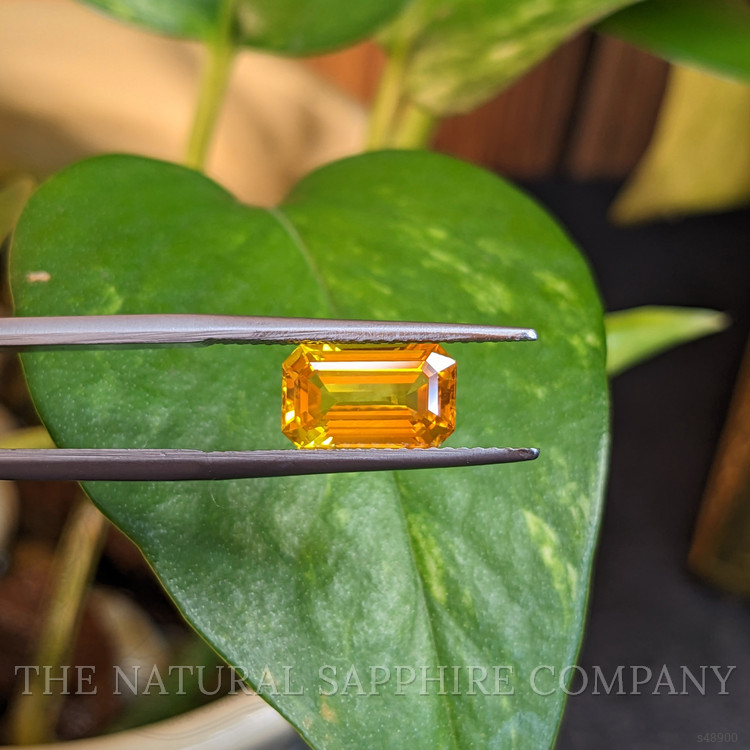2.93 Ct. Orangish Yellow Sapphire from Ceylon (Sri Lanka)