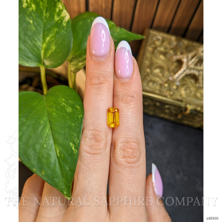 2.93 Ct. Orangish Yellow Sapphire from Ceylon (Sri Lanka)