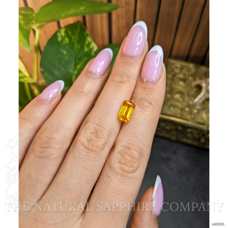 2.93 Ct. Orangish Yellow Sapphire from Ceylon (Sri Lanka)