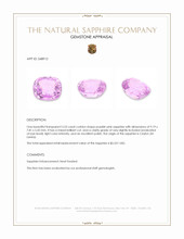 3.53 Ct. Purplish Pink Sapphire from Ceylon (Sri Lanka) Appraisal
