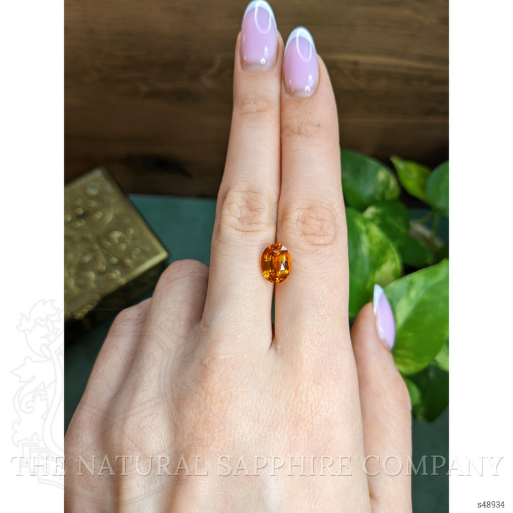 4.19 Ct. Yellowish Orange Sapphire from Ceylon (Sri Lanka)