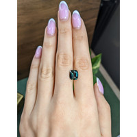 4.12 Ct. Greenish Blue Sapphire Life Style