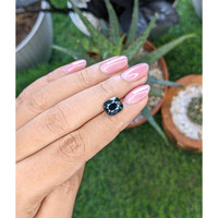 4.02 Ct. Bluish Green Sapphire from Madagascar Life Style