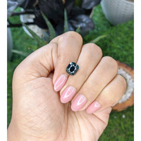 4.02 Ct. Bluish Green Sapphire from Madagascar Life Style