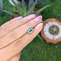 2.71 Ct. Bluish Green Sapphire from Madagascar Life Style