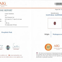 1.88 Ct. Purplish Pink Sapphire from Madagascar Scan Report