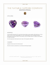 0.55 Ct. Pinkish Purple Sapphire from Ceylon (Sri Lanka) Appraisal
