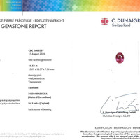 10.53 Ct. Padparadscha Sapphire from Ceylon (Sri Lanka) Scan Report