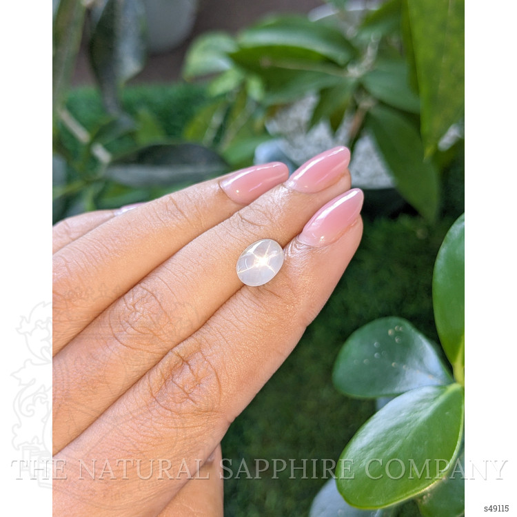 4.40 Ct. White Cabochon Star Sapphire from Ceylon (Sri Lanka)