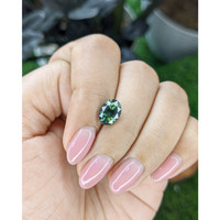 2.52 Ct. Bluish Green Sapphire from Madagascar Life Style