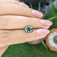 2.52 Ct. Bluish Green Sapphire from Madagascar Life Style