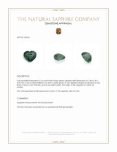 2.16 Ct. Green Sapphire from Ceylon (Sri Lanka) Appraisal