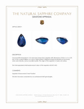 1.33 Ct. Blue Sapphire from Ceylon (Sri Lanka) Appraisal