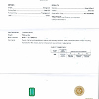 1.86 Ct. Emerald from Zambia Scan Report