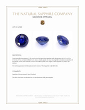 1.20 Ct. Blue Sapphire from Ceylon (Sri Lanka) Appraisal